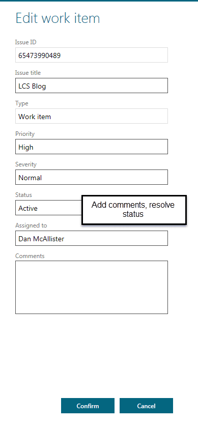 Work item details