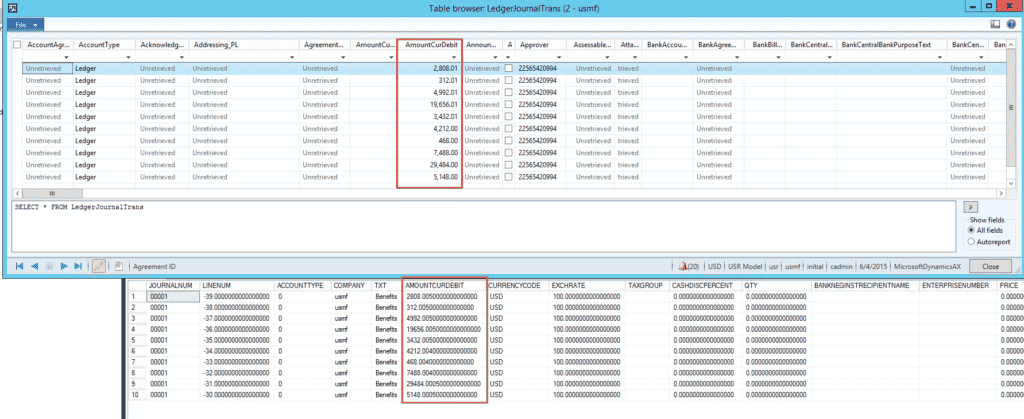 Dynamics AX table browser