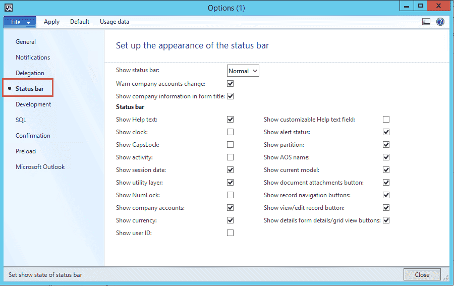 How to setup the appearance in Dynamics 365