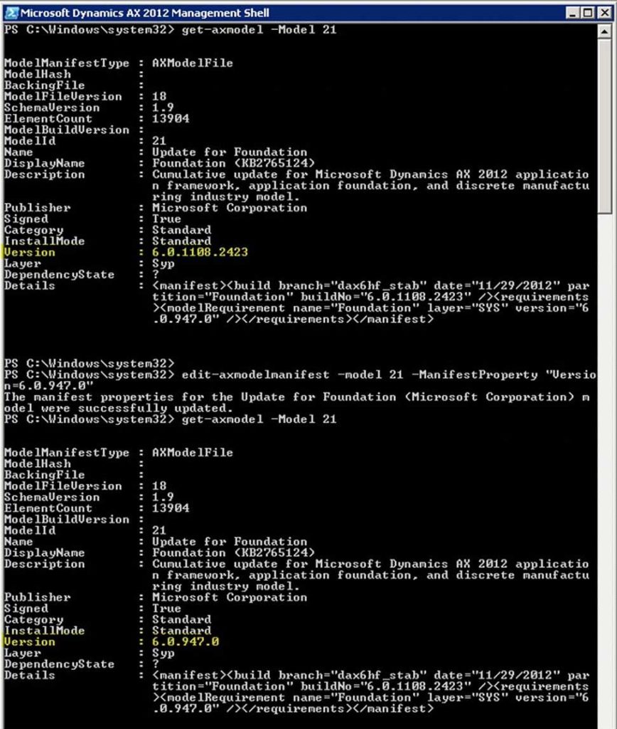 Code in AX 2012 Management shell