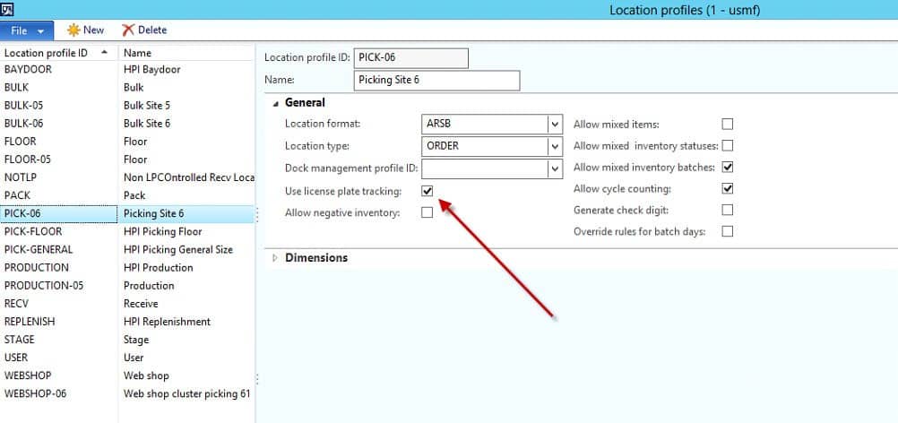 Microsoft Dynamics 365 license plates and warehouse management