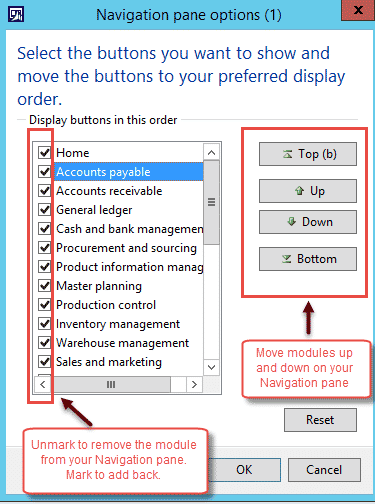 Navigation pane options in Microsoft Dynamics 365