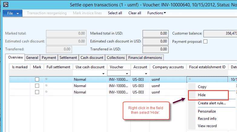 Sellte open transaction view in Microsoft Dynamics 365