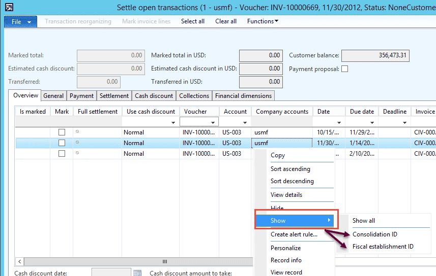 Sellte open transaction view in Microsoft Dynamics 365