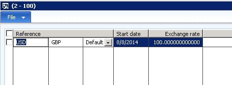 AX exchange rate in Microsoft Dynamics 365