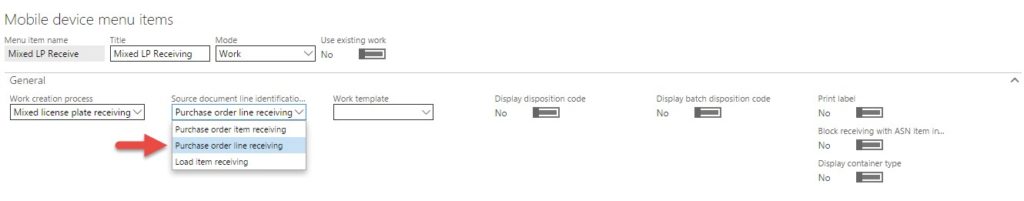 Mobile device menu dynamics ax