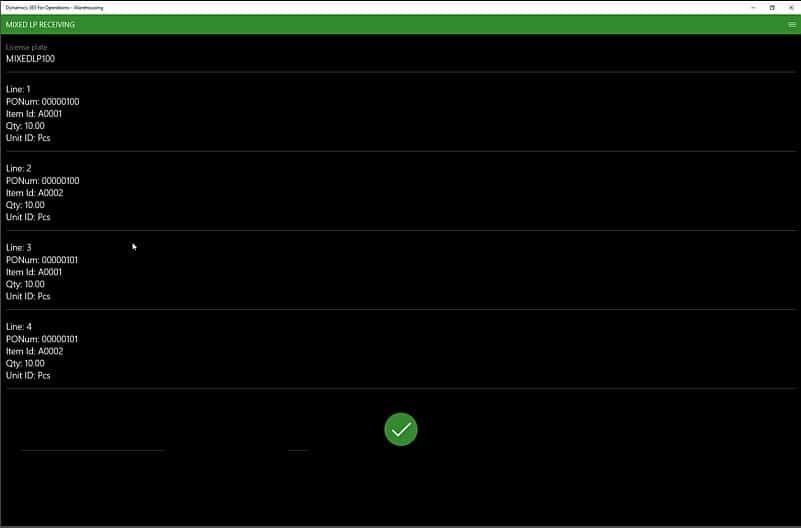 Mixed LP Receiving application screenshot