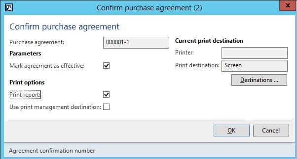 Confirm purchase agreement