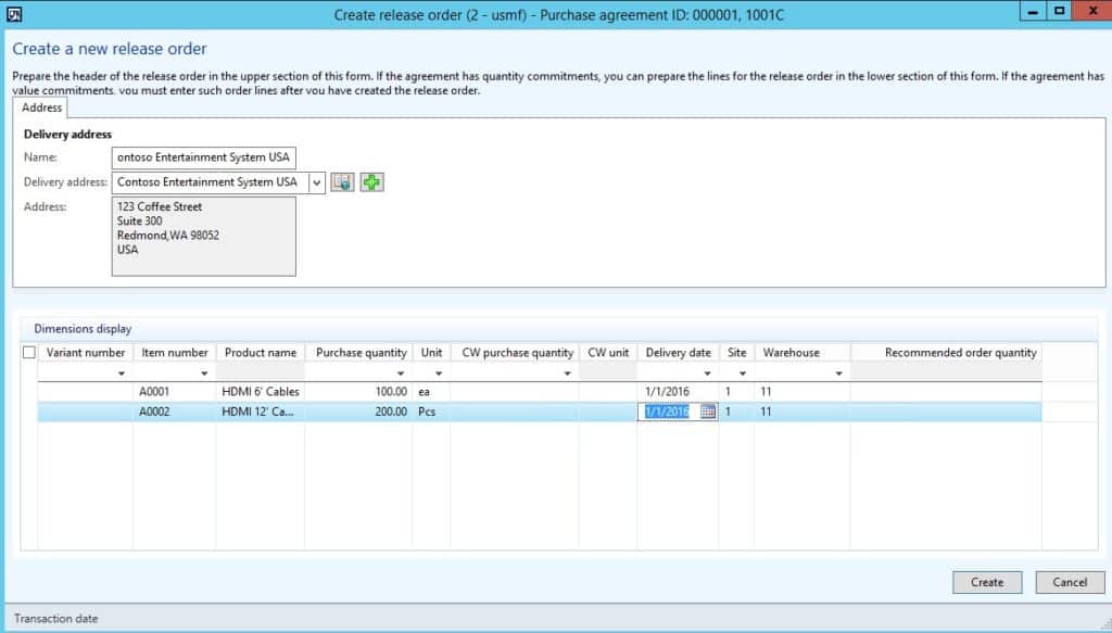 Dynamics ax purchase agreement