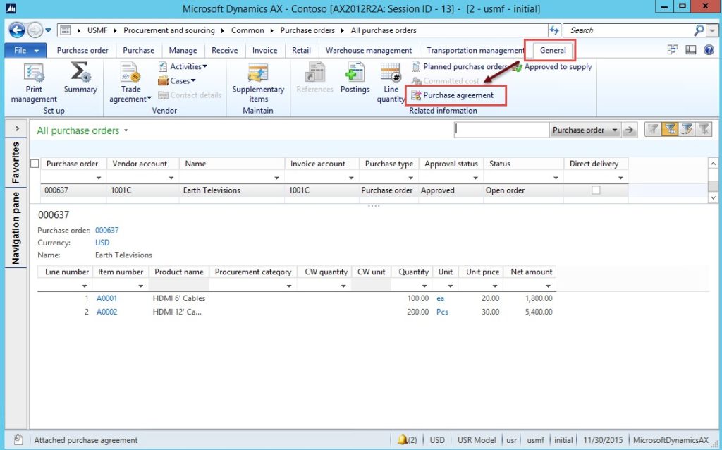 Dynamics ax purchase agreement