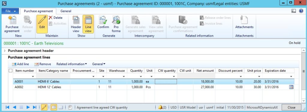 Dynamics ax purchase agreement