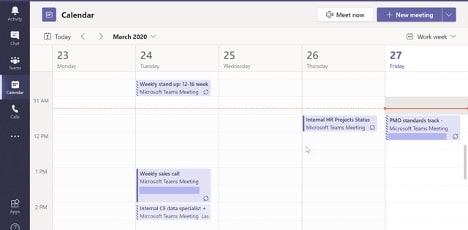 Screenshot of calendar fun