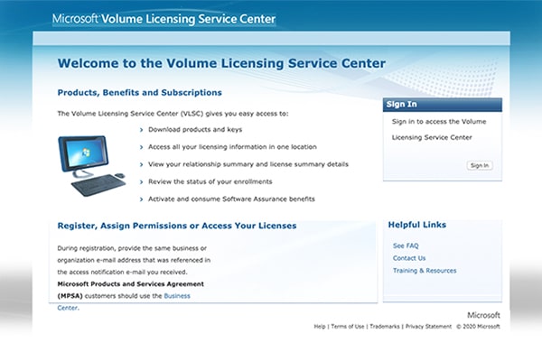 Microsoft Licensing Service Portal showcased in Avantiico's microsoft dynamics 365 licensing guide.