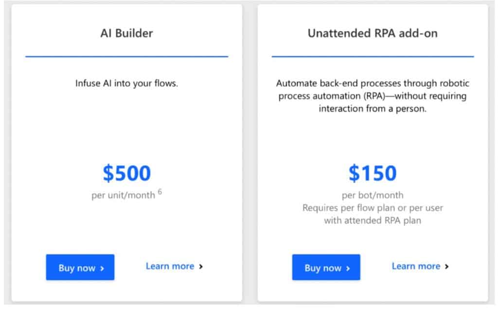 Power platform AI Builder Pricing