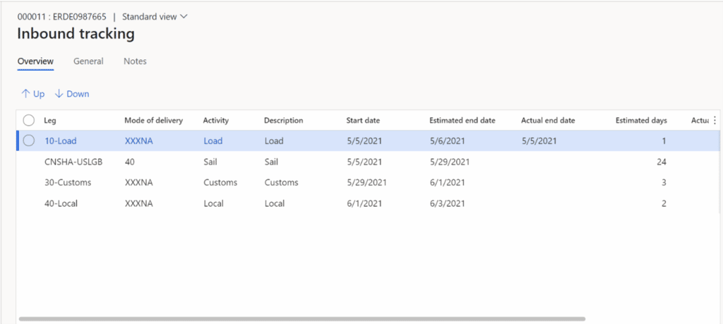 landed cost inbound tracking