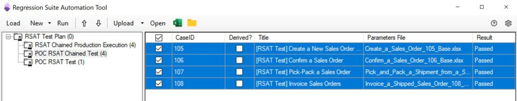 Test cases chained and pass
