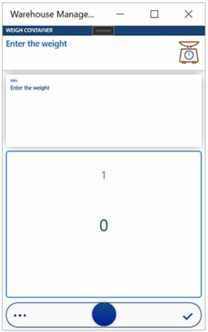 Enter a weight in the Dynamics 365 mobile warehouse operations app