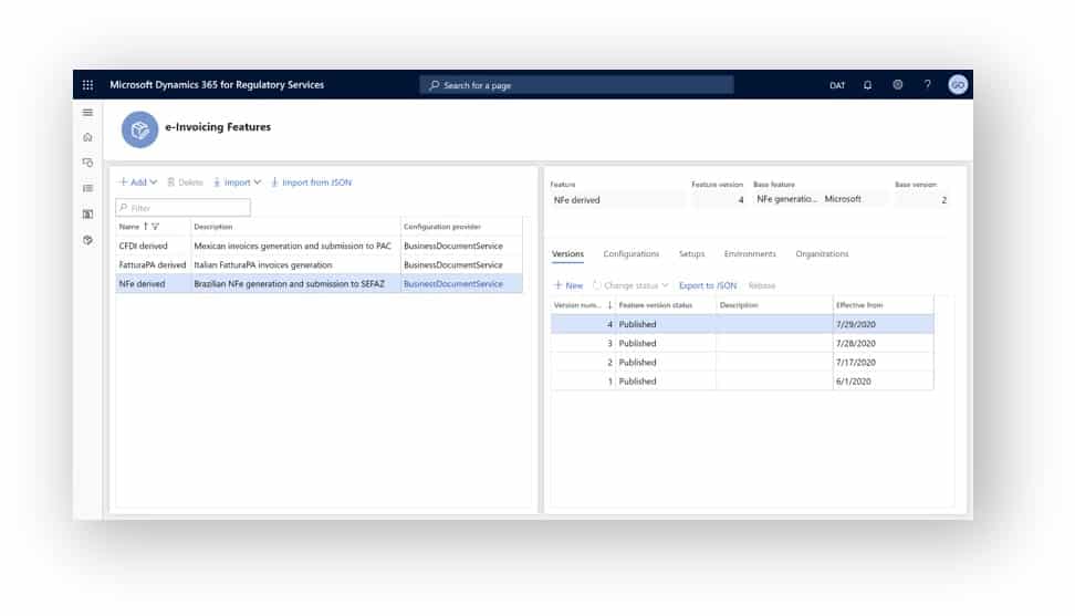 e-invoicing features