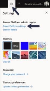 Accessing Power Platform Settings