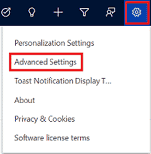 Access Advanced settings in Dynamics 365