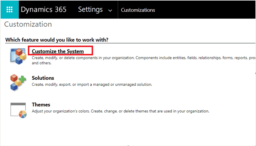 Customize system dynamics 365