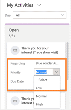 Inline Editable activity Kanban card