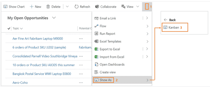 Open Opportunity Kanban view