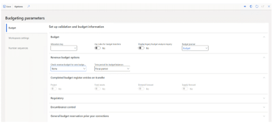 D365 Budgeting - Setting up Budgeting Parameters