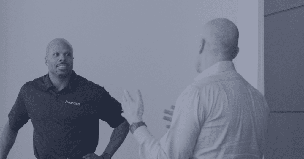 Microsoft Dynamics 365 Finance Solution Architect Brandon speaking with a client