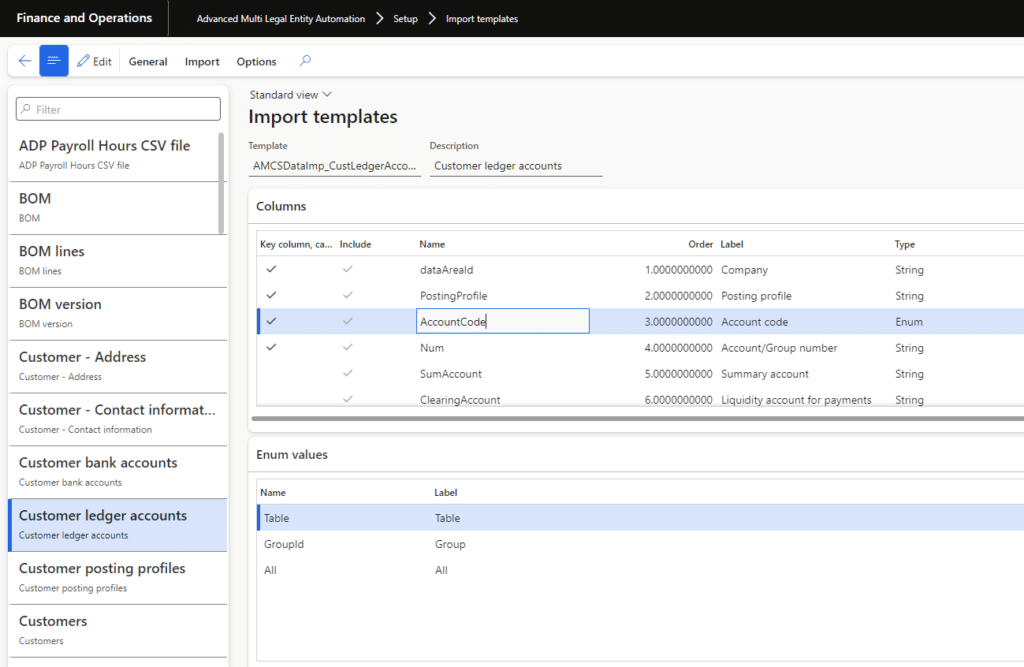 Import template product screenshot