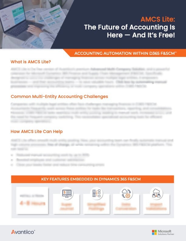 AMCS Lite_D365 Finance Automation_Multi Entity Accounting